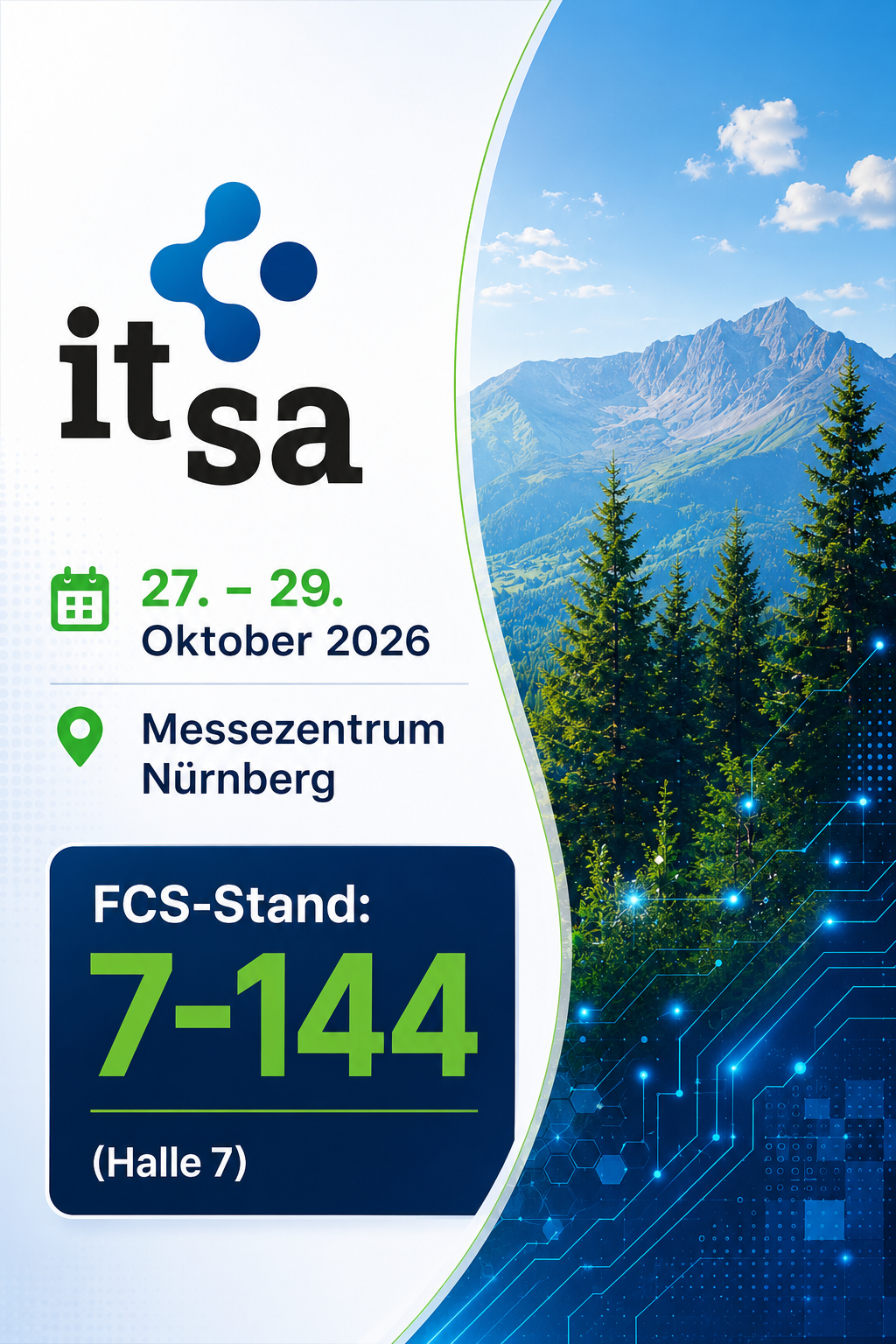 FCS auf der it-sa 2026 in Nürnberg – Halle 7, Stand 7-144